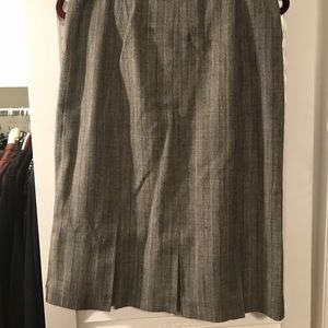 Wool pin-stripped pleated skirt